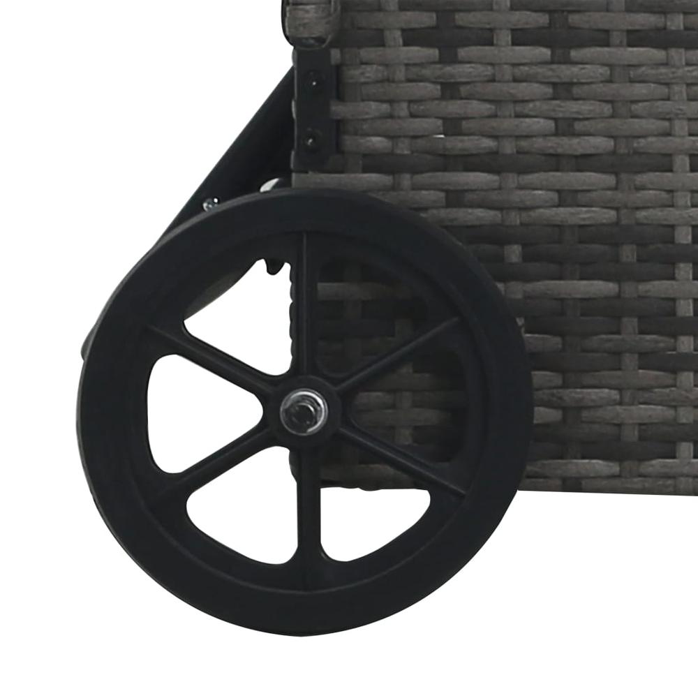 vidaXL Sun Lounger with Wheels Poly Rattan Anthracite, 49497. Picture 6