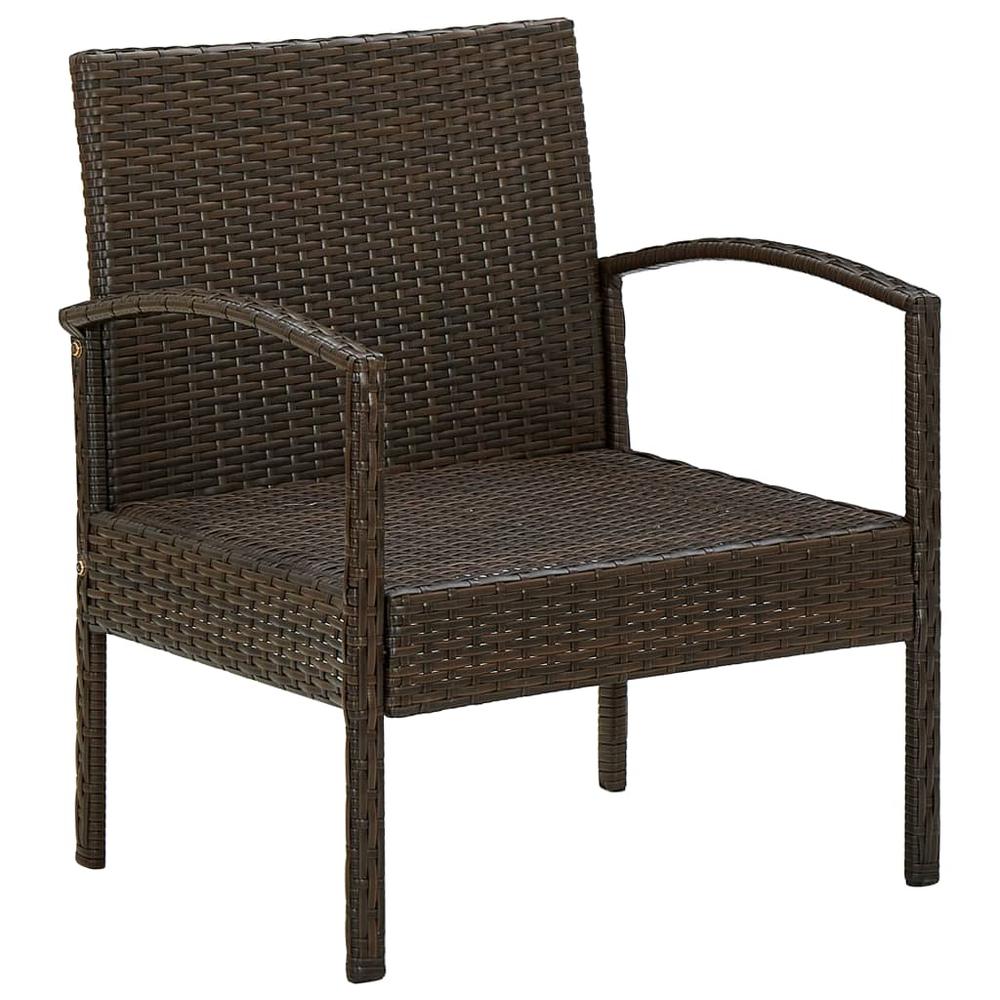 vidaXL Patio Chair with Cushion Poly Rattan Brown. Picture 5