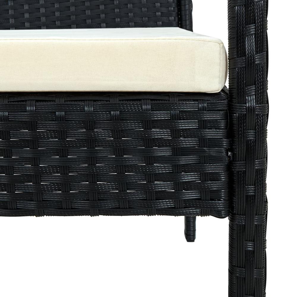 vidaXL Patio Chair with Cushion Poly Rattan Black. Picture 6