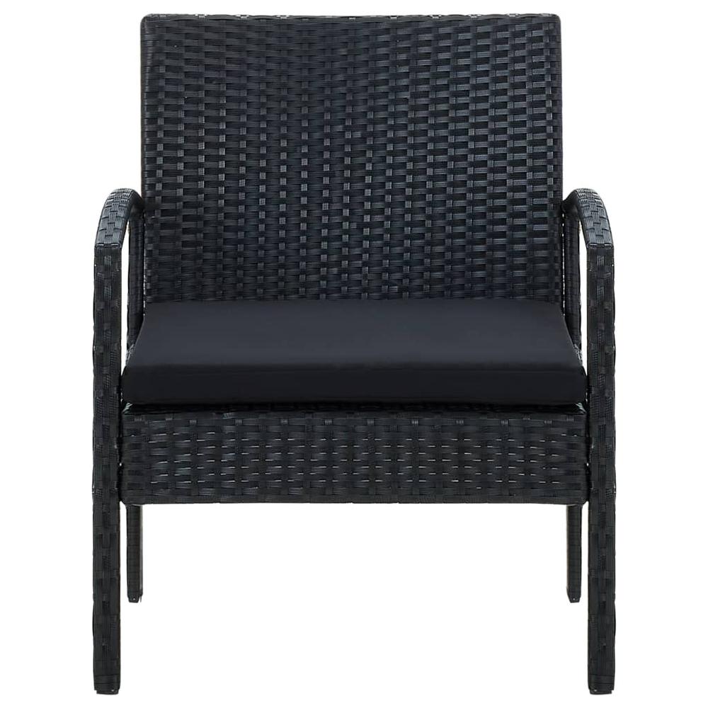 Patio Chair with Cushion Poly Rattan Black. Picture 2