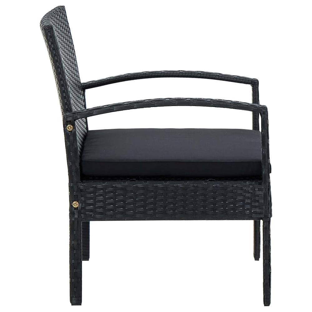 Patio Chair with Cushion Poly Rattan Black. Picture 3
