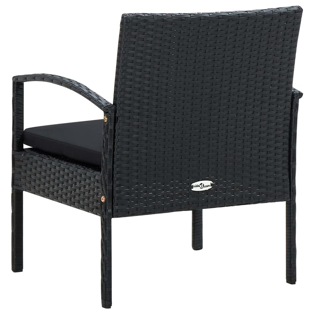 Patio Chair with Cushion Poly Rattan Black. Picture 4