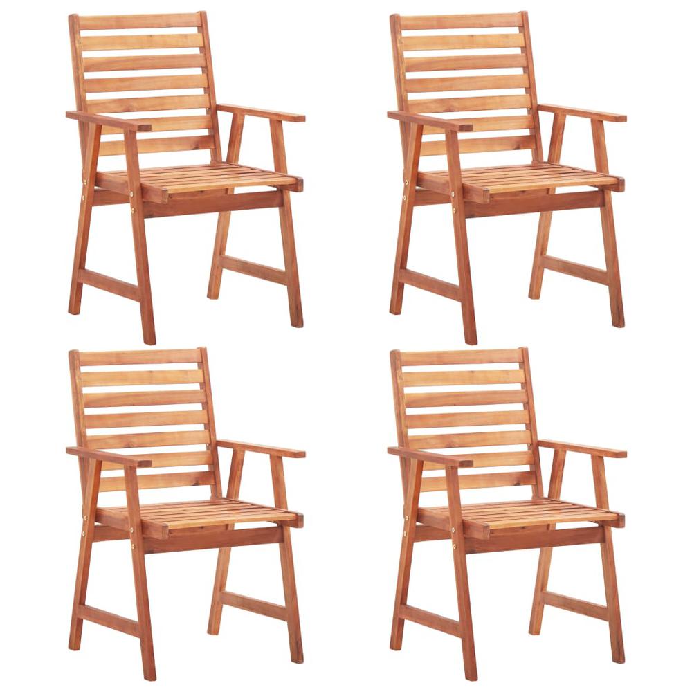 vidaXL Outdoor Dining Chairs 4 pcs Solid Acacia Wood, 3051100. Picture 1