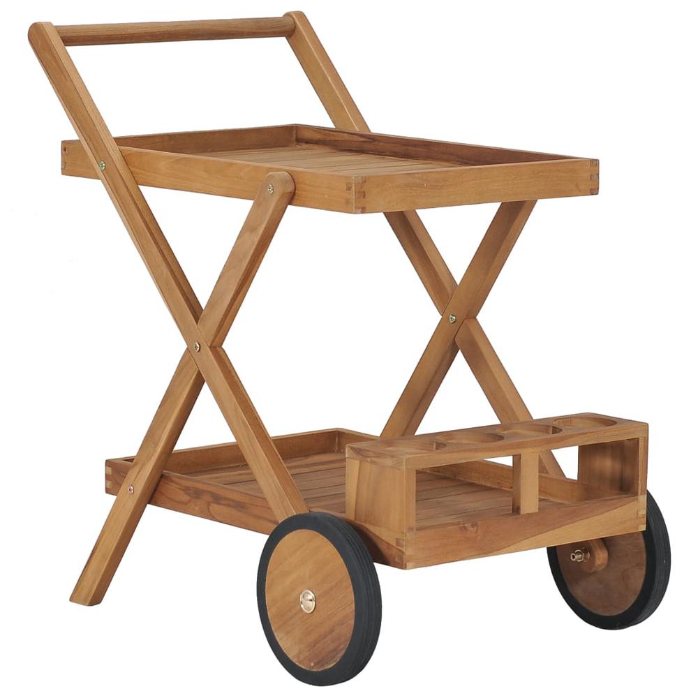 vidaXL Tea Trolley Solid Teak Wood 9425. Picture 1