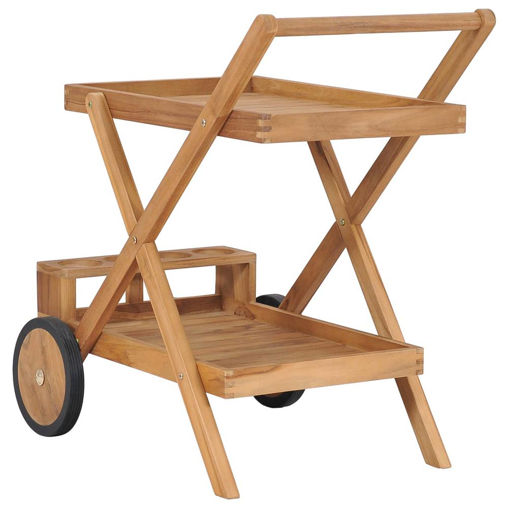 vidaXL Tea Trolley Solid Teak Wood 9425. Picture 4