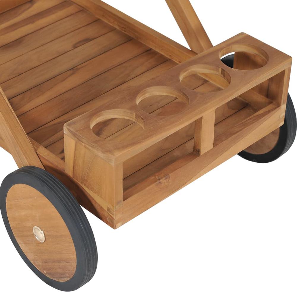 vidaXL Tea Trolley Solid Teak Wood 9425. Picture 6
