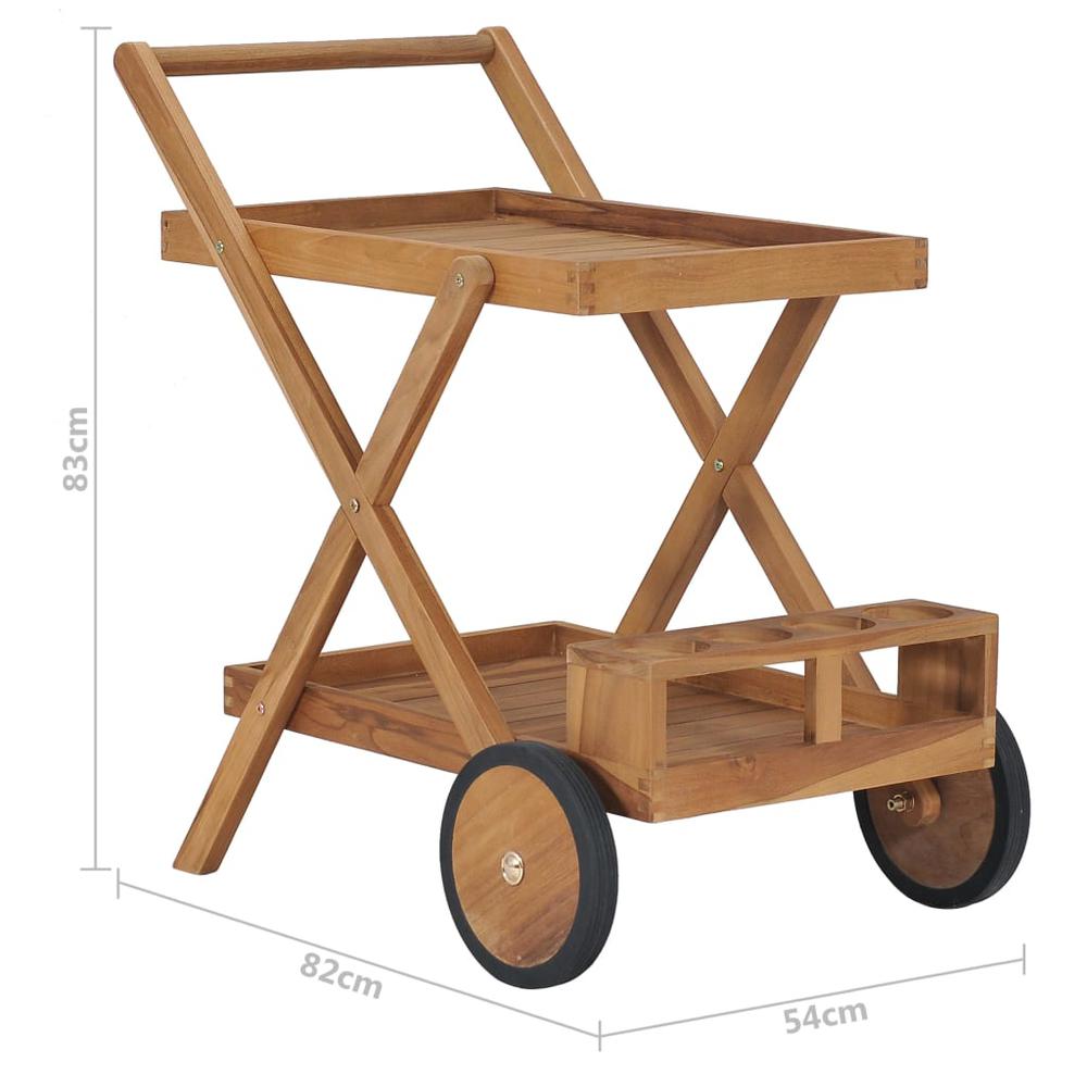 vidaXL Tea Trolley Solid Teak Wood 9425. Picture 7
