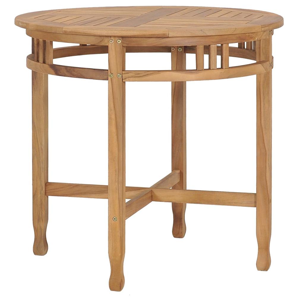 vidaXL Dining Table Ø 31.5" Solid Teak Wood 9427. Picture 1