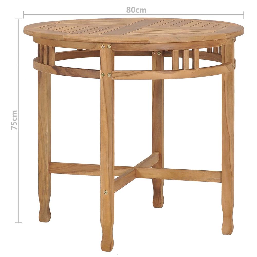 vidaXL Dining Table Ø 31.5" Solid Teak Wood 9427. Picture 6