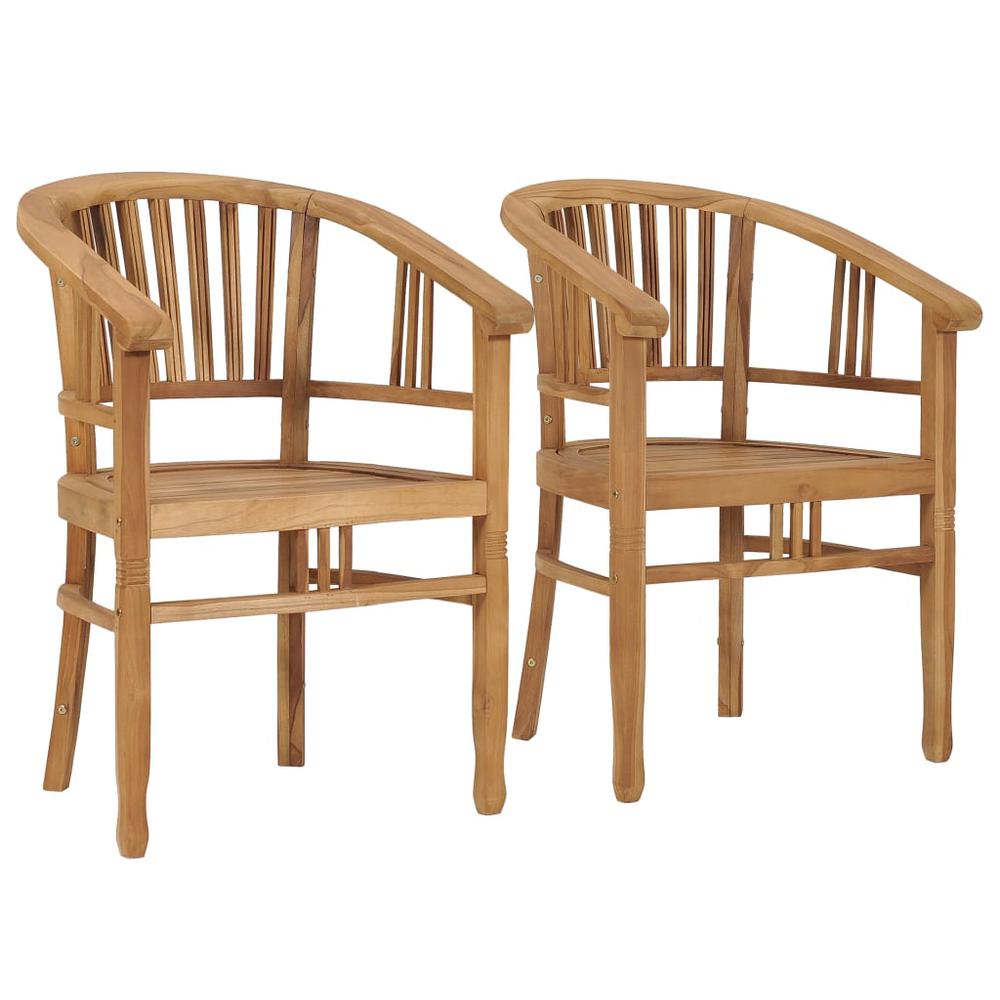 vidaXL Garden Chairs 2 pcs Solid Teak Wood 9429. Picture 1