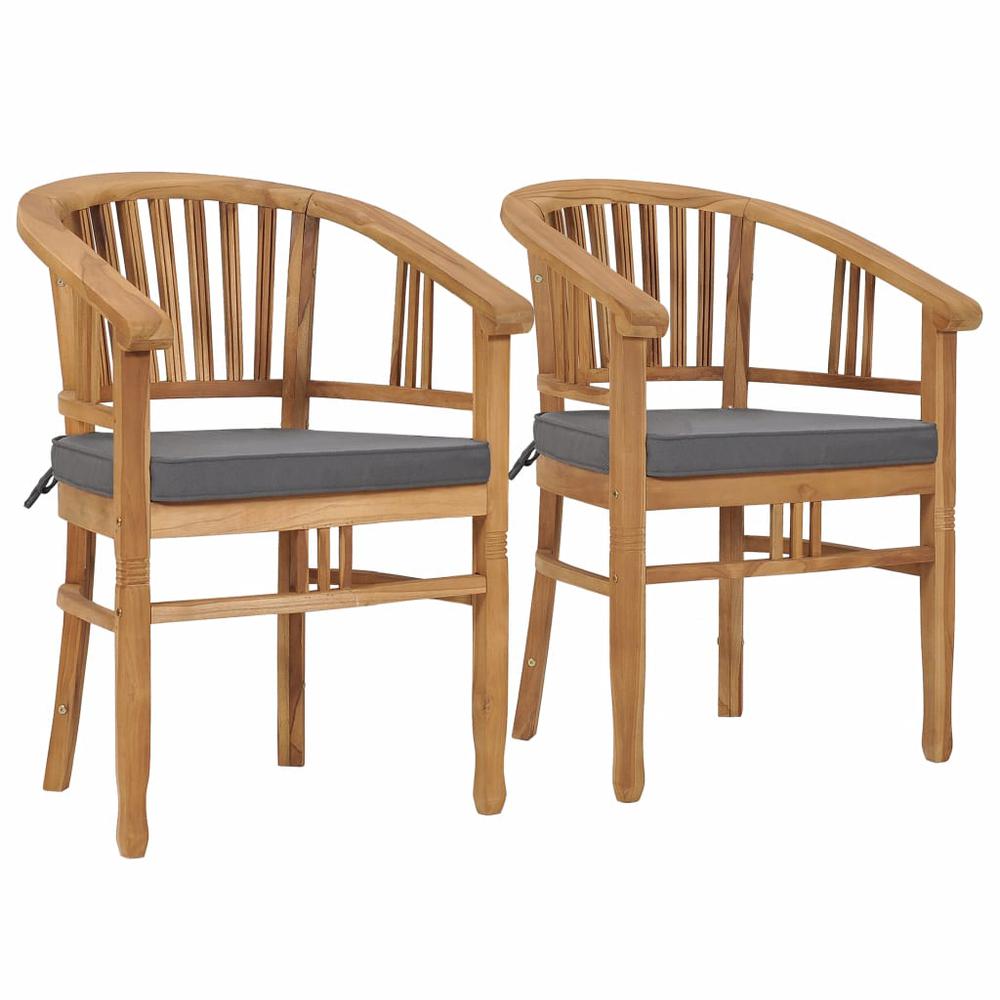 vidaXL Garden Chairs with Cushions 2 pcs Solid Teak Wood 9431. Picture 1