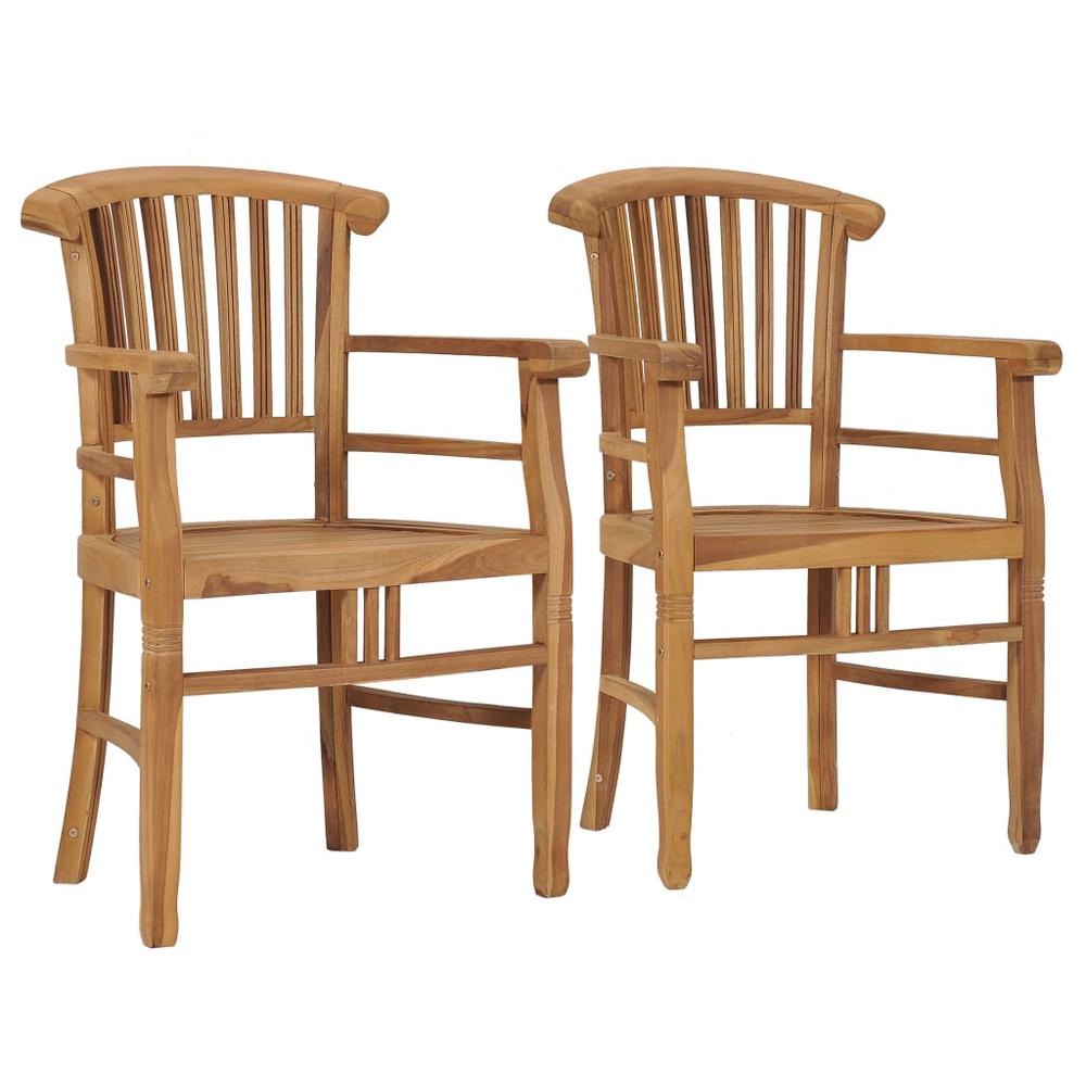 vidaXL Garden Chairs 2 pcs Solid Teak Wood 9432. Picture 1