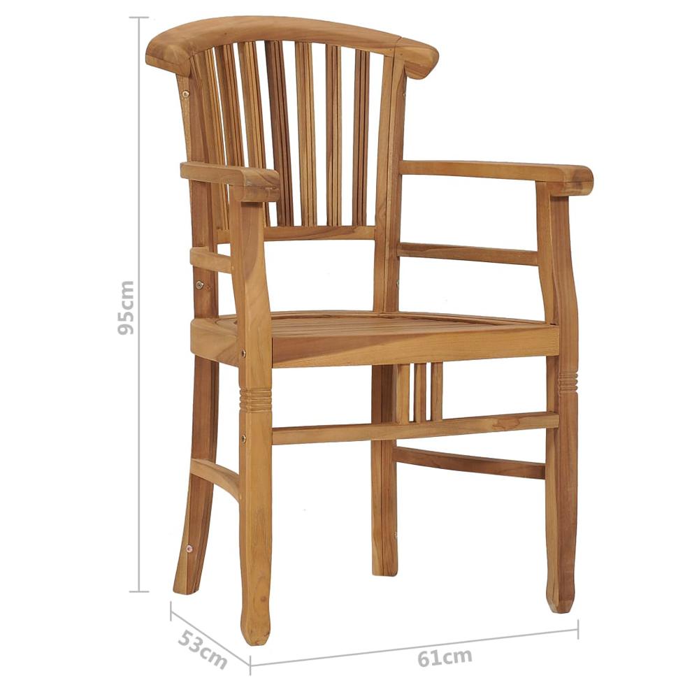 vidaXL Garden Chairs 2 pcs Solid Teak Wood 9432. Picture 8