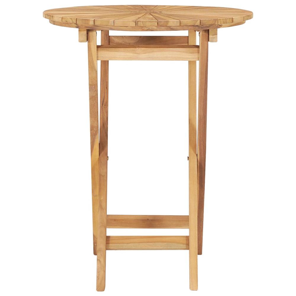 Folding Patio Table Ã˜ 23.6" Solid Teak Wood. Picture 1