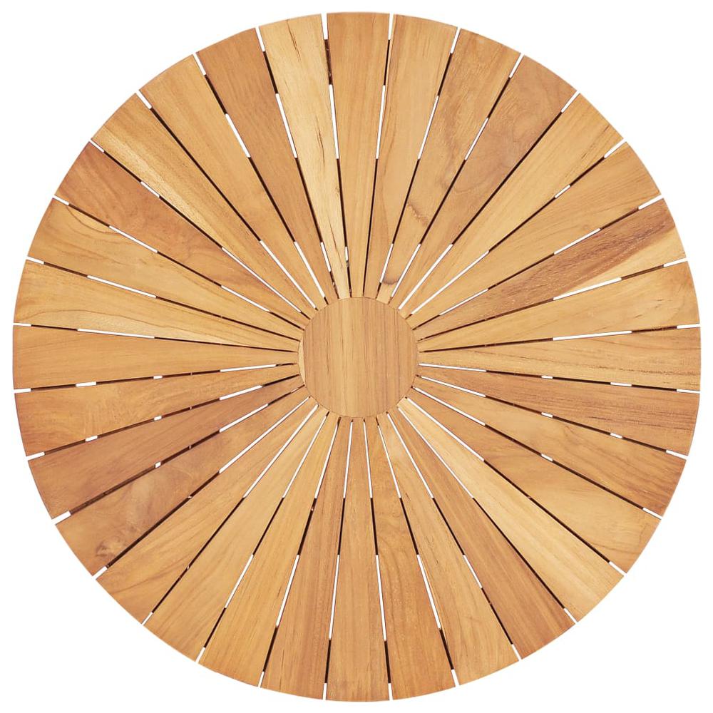 Folding Patio Table Ã˜ 23.6" Solid Teak Wood. Picture 4
