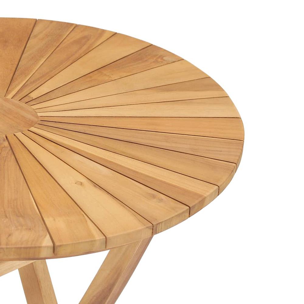 Folding Patio Table Ã˜ 23.6" Solid Teak Wood. Picture 5