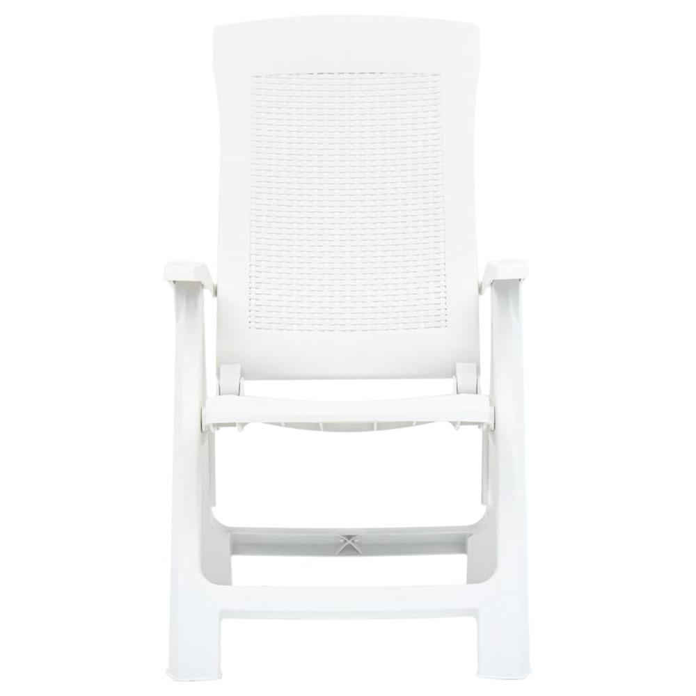 vidaXL Garden Reclining Chairs 2 pcs Plastic White, 48760. Picture 3