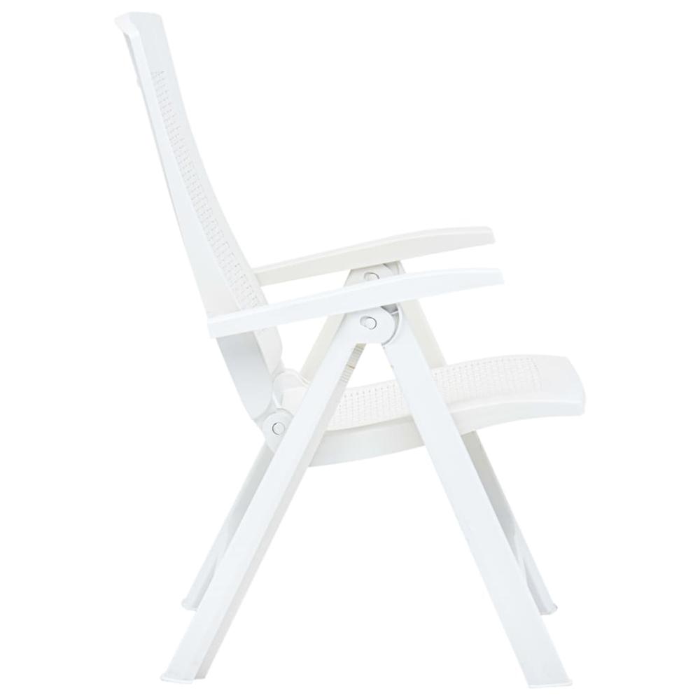 vidaXL Garden Reclining Chairs 2 pcs Plastic White, 48760. Picture 4