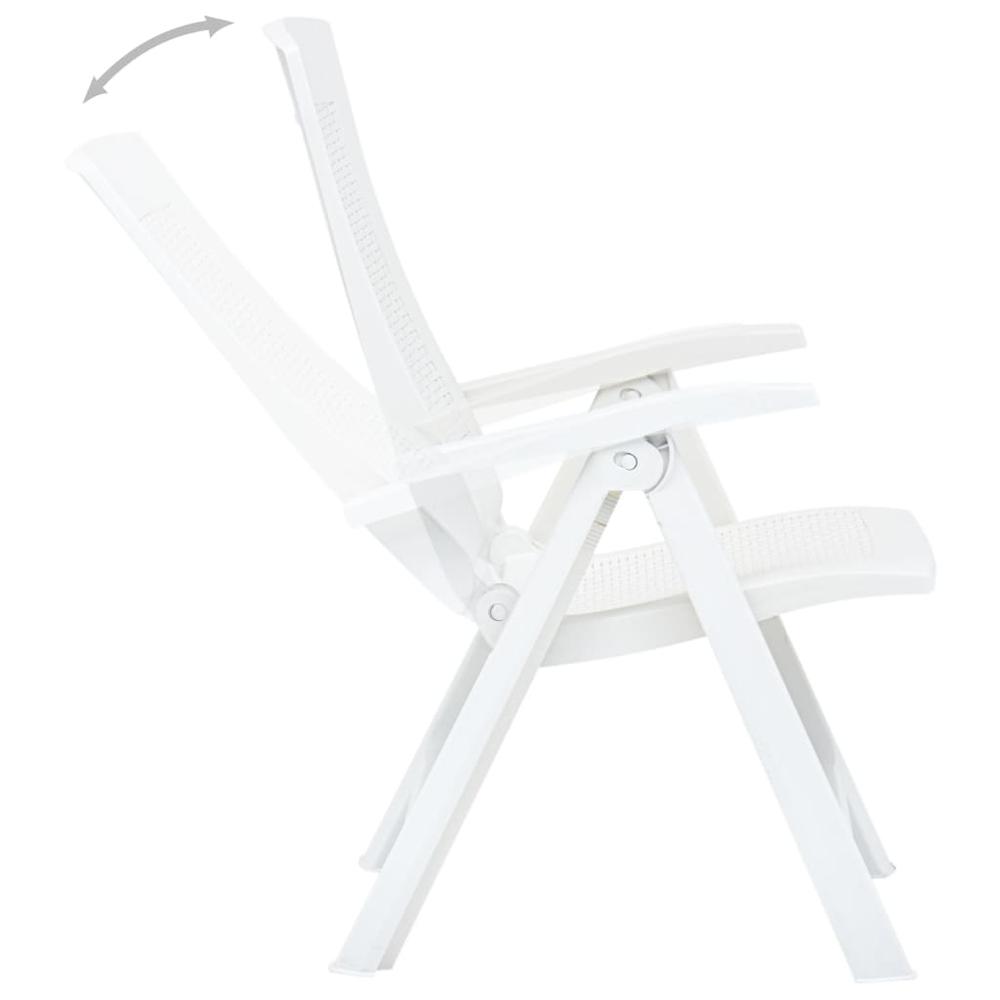 vidaXL Garden Reclining Chairs 2 pcs Plastic White, 48760. Picture 5