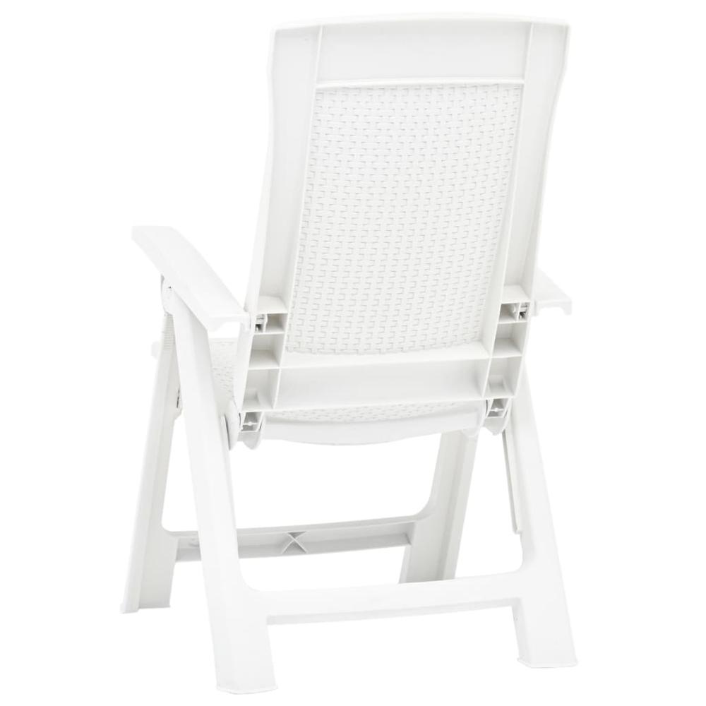 vidaXL Garden Reclining Chairs 2 pcs Plastic White, 48760. Picture 6