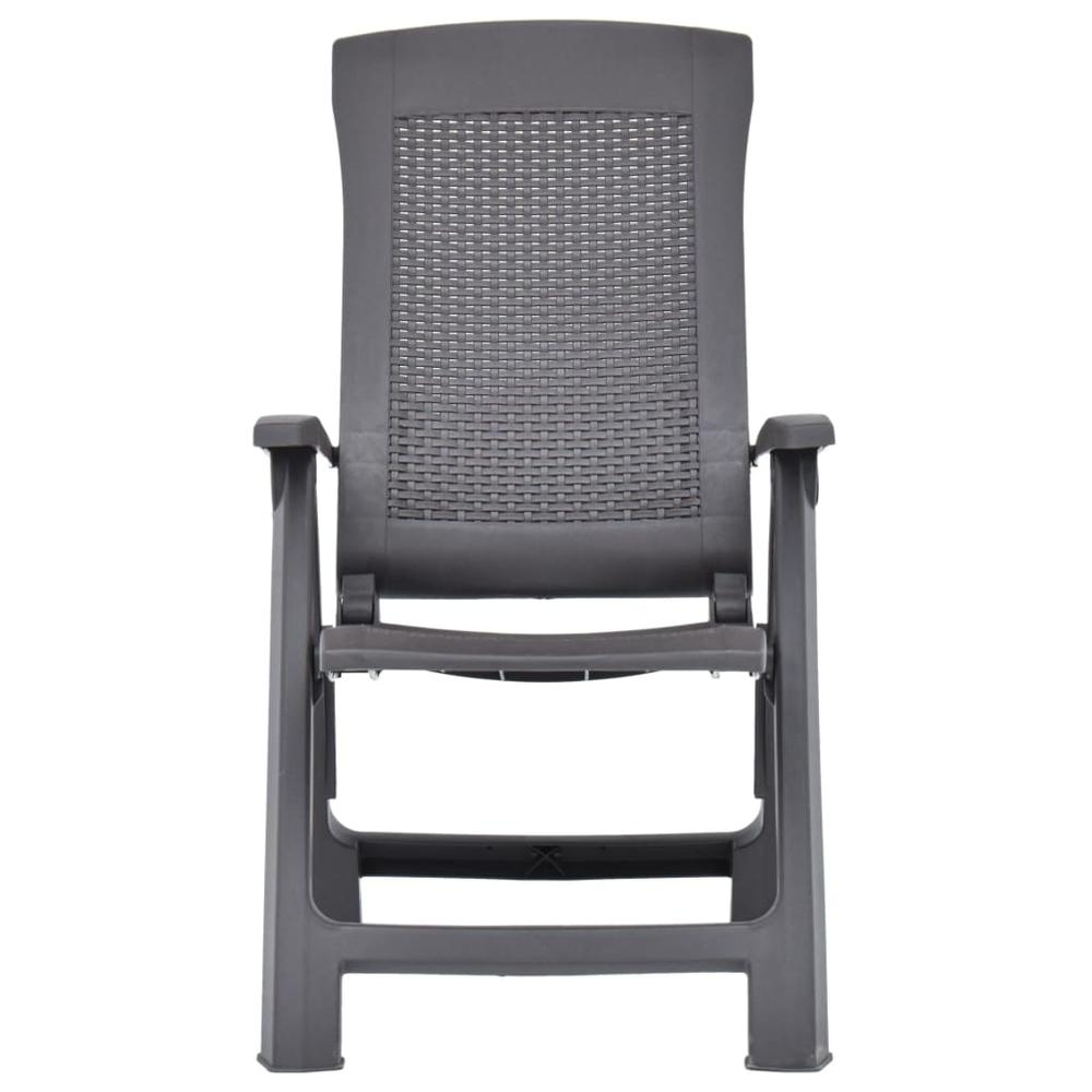 vidaXL Garden Reclining Chairs 2 pcs Plastic Mocca, 48762. Picture 3