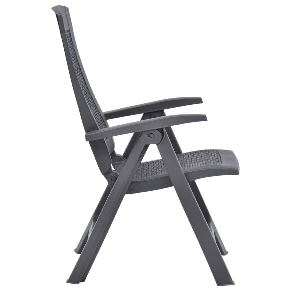 vidaXL Garden Reclining Chairs 2 pcs Plastic Mocca, 48762. Picture 4