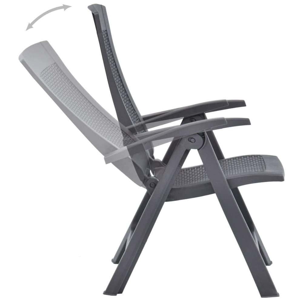vidaXL Garden Reclining Chairs 2 pcs Plastic Mocca, 48762. Picture 5