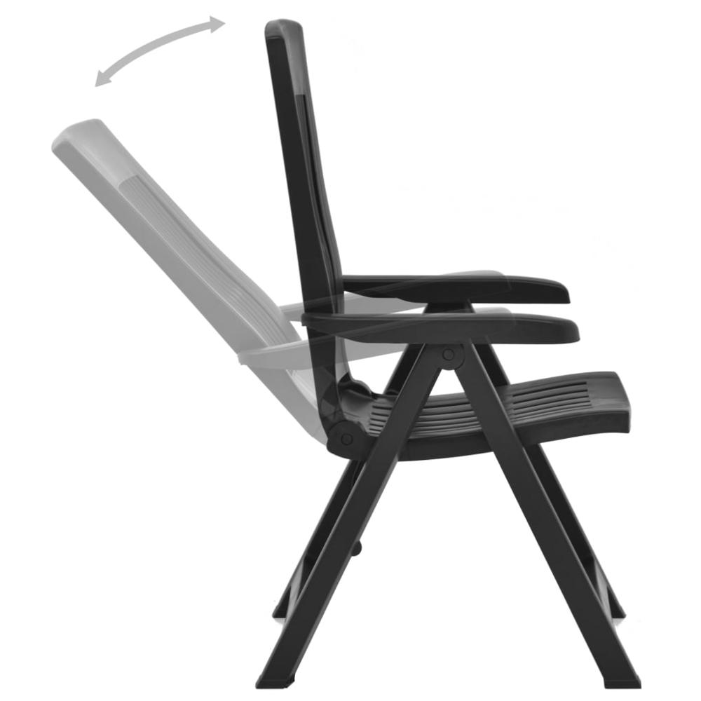 vidaXL Garden Reclining Chairs 2 pcs Plastic Mocca, 48765. Picture 5