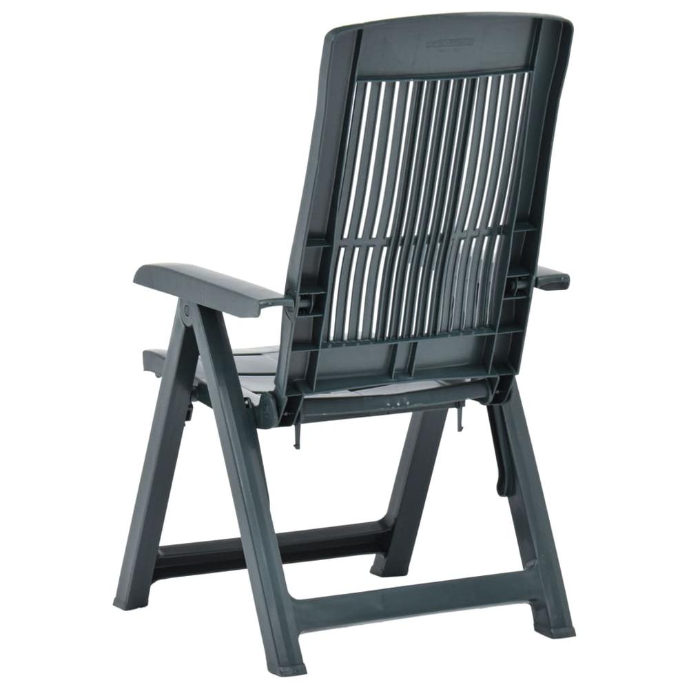 vidaXL Garden Reclining Chairs 2 pcs Plastic Green, 48767. Picture 6
