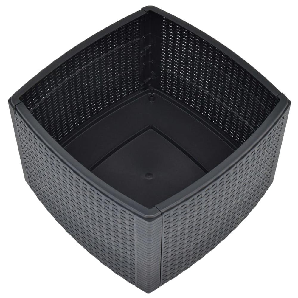 vidaXL Side Table Anthracite 21.3"x21.3"x14.4" Plastic, 48775. Picture 5