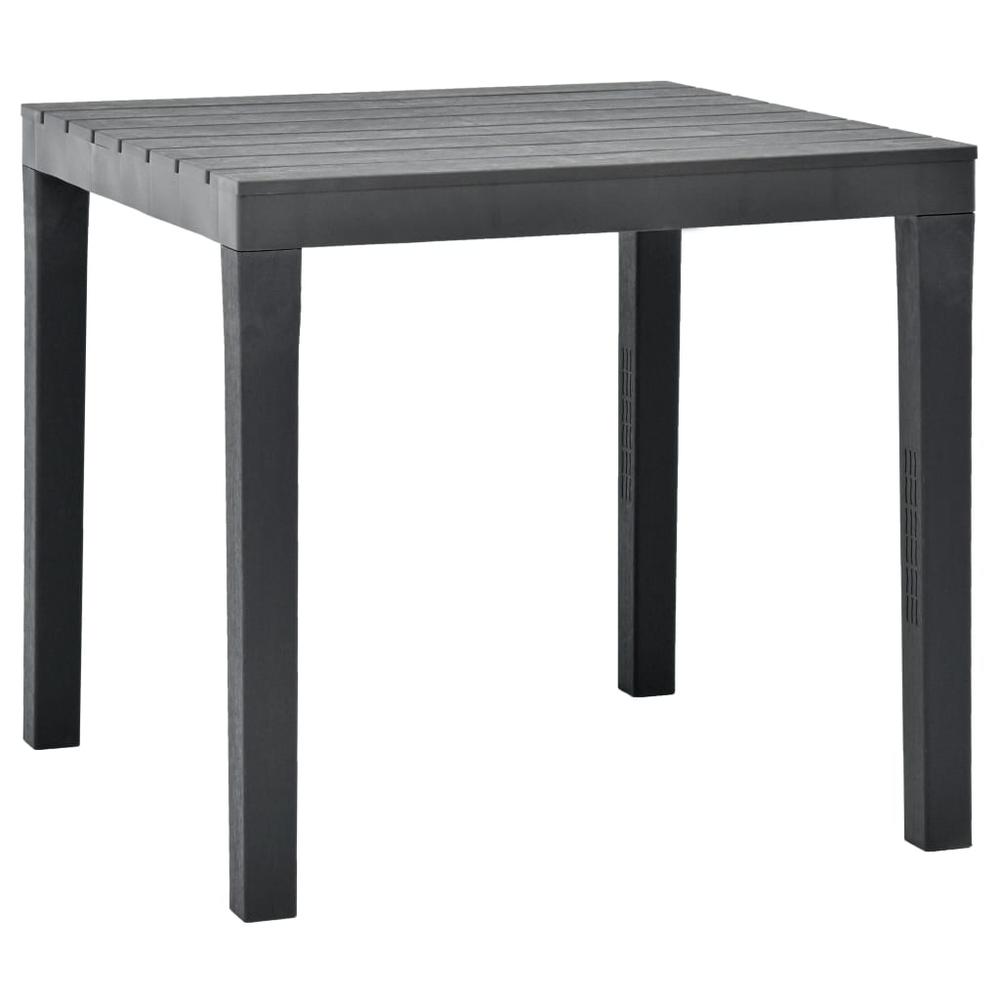 vidaXL Garden Table with 2 Benches Plastic Anthracite, 48778. Picture 3