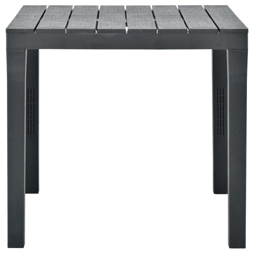vidaXL Garden Table with 2 Benches Plastic Anthracite, 48778. Picture 5