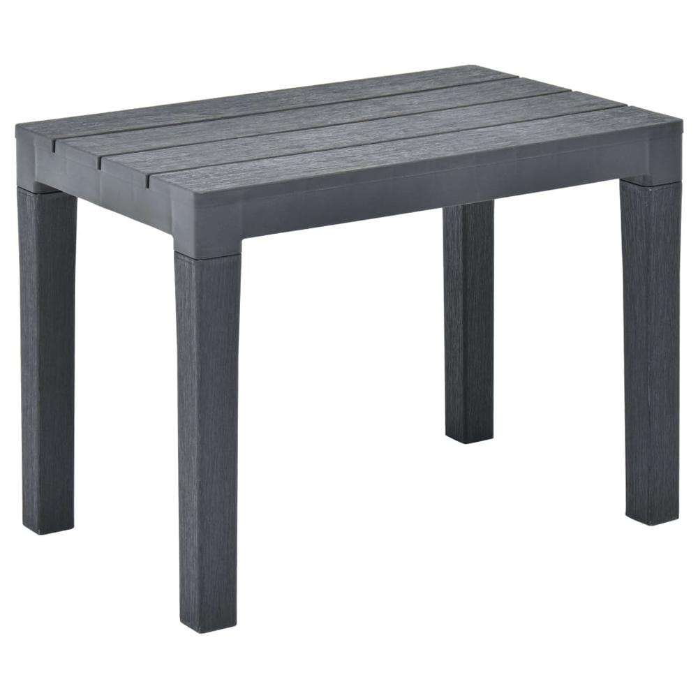 vidaXL Garden Table with 2 Benches Plastic Anthracite, 48778. Picture 6