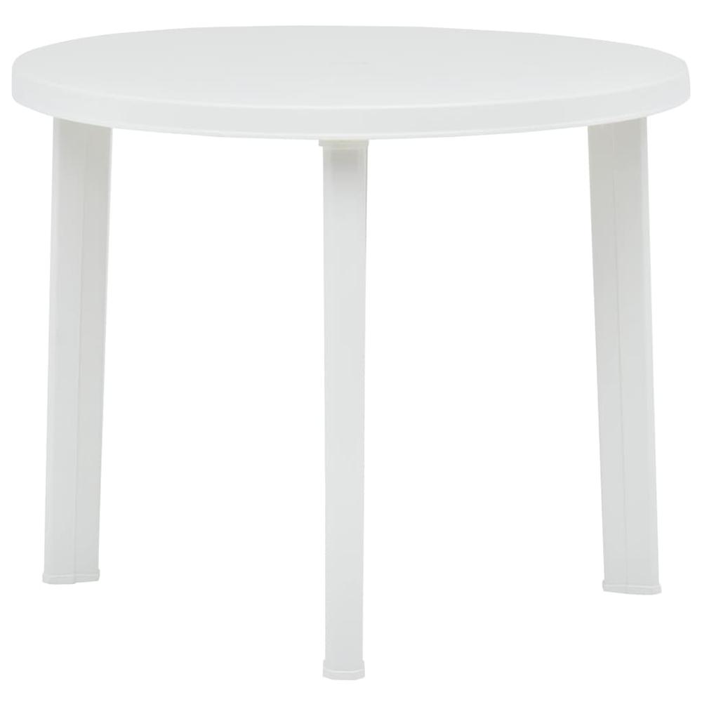 vidaXL Garden Table White 35" Plastic 8805. Picture 1
