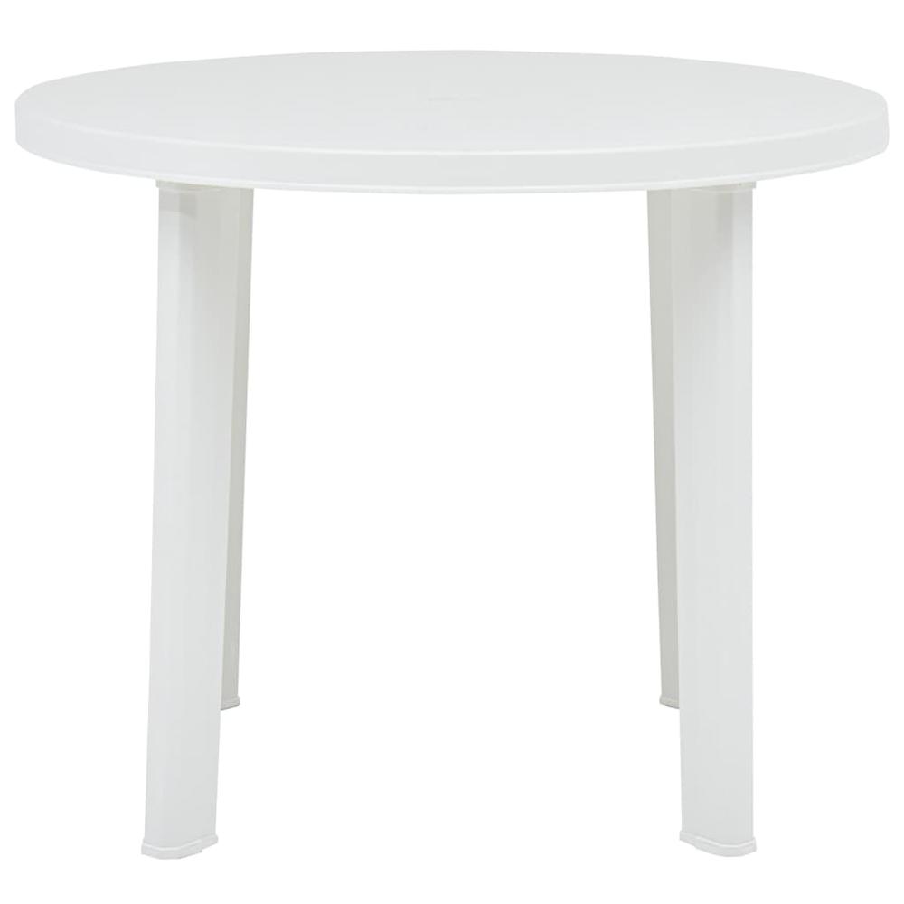 vidaXL Garden Table White 35" Plastic 8805. Picture 2