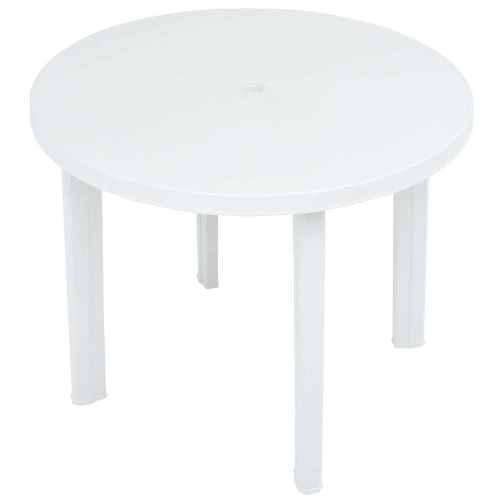 vidaXL Garden Table White 35" Plastic 8805. Picture 3