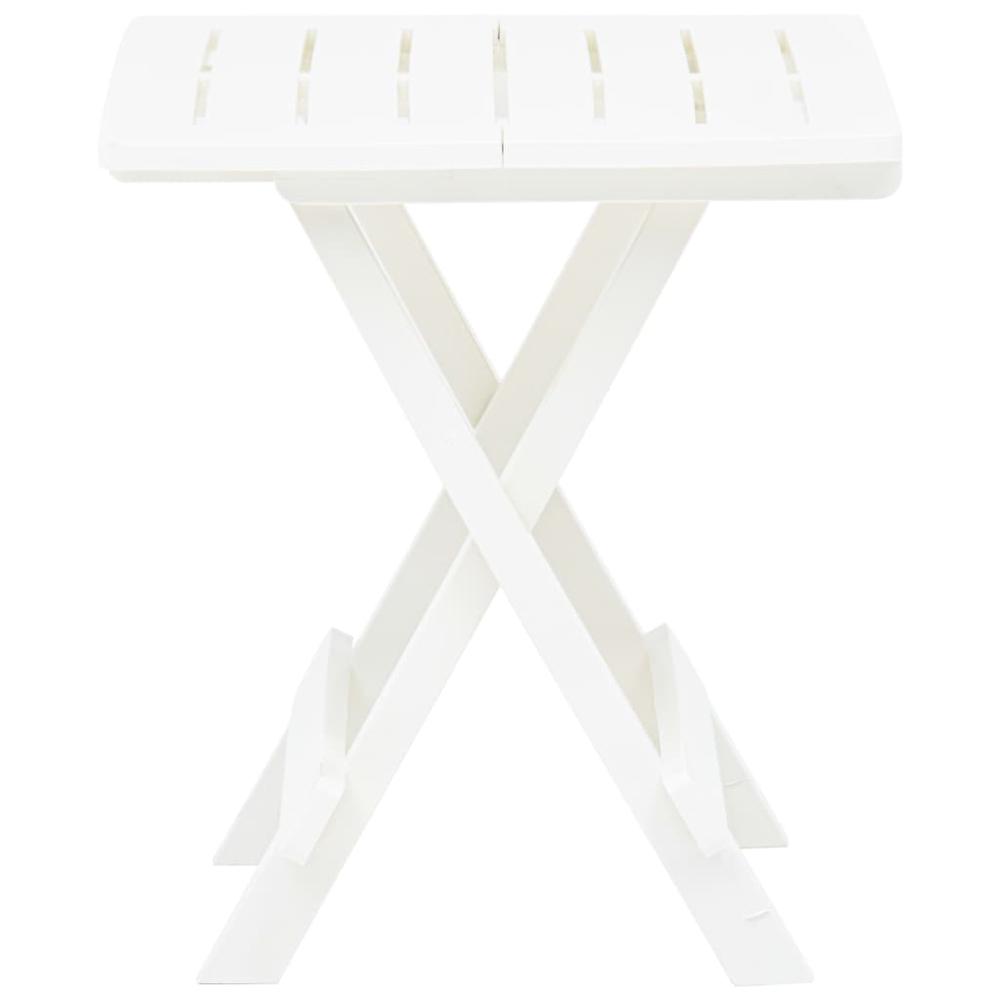 vidaXL Folding Garden Table White 17.7"x16.9"x19.7" Plastic 8808. Picture 3