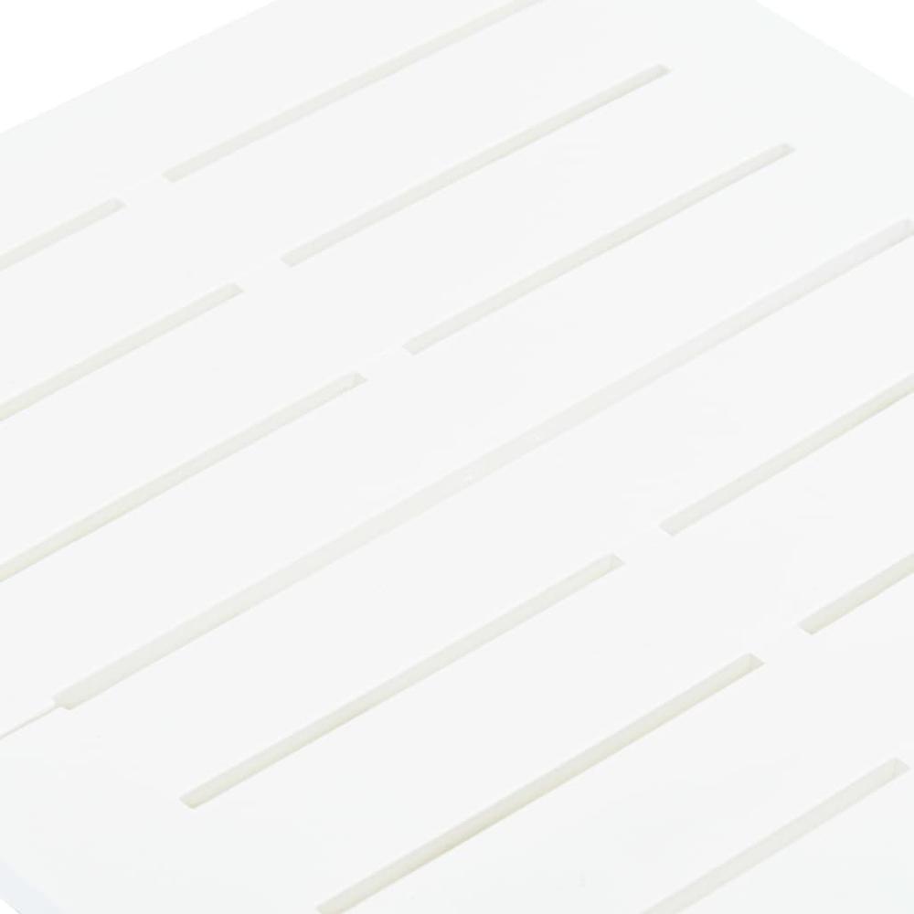 vidaXL Folding Garden Table White 17.7"x16.9"x19.7" Plastic 8808. Picture 6