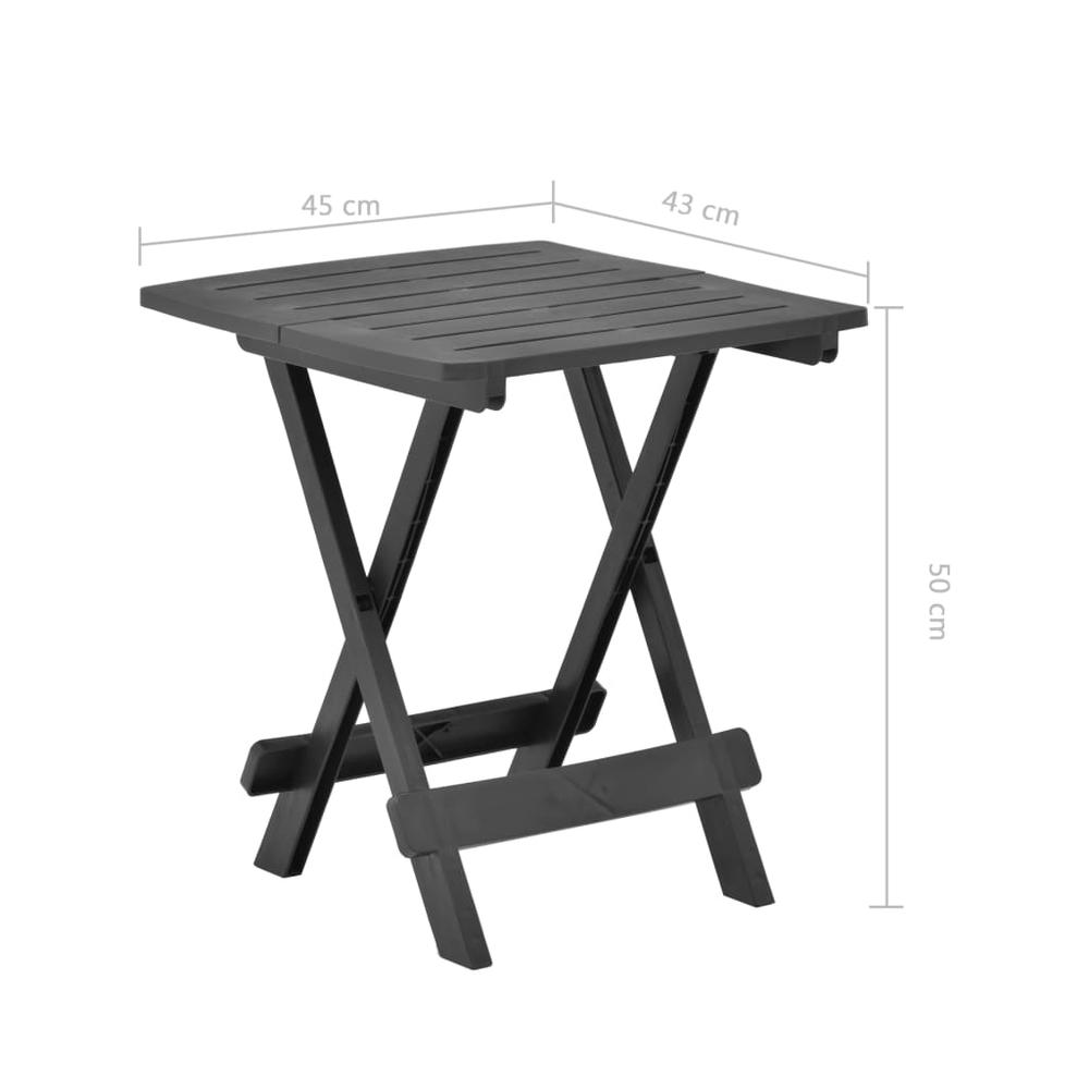vidaXL Folding Garden Table Anthracite 17.7"x16.9"x19.7" Plastic 8810. Picture 7