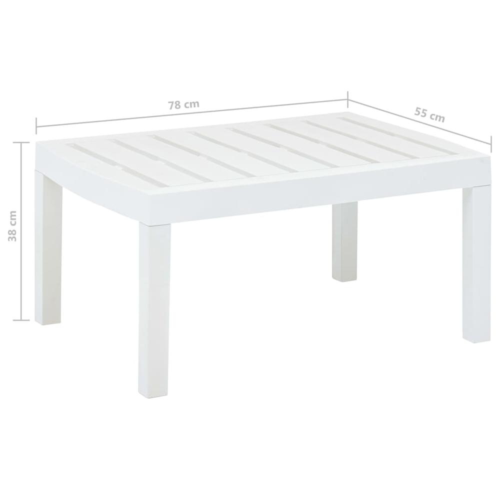 vidaXL Lounge Table White 30.7"x21.7"x15" Plastic, 48814. Picture 5