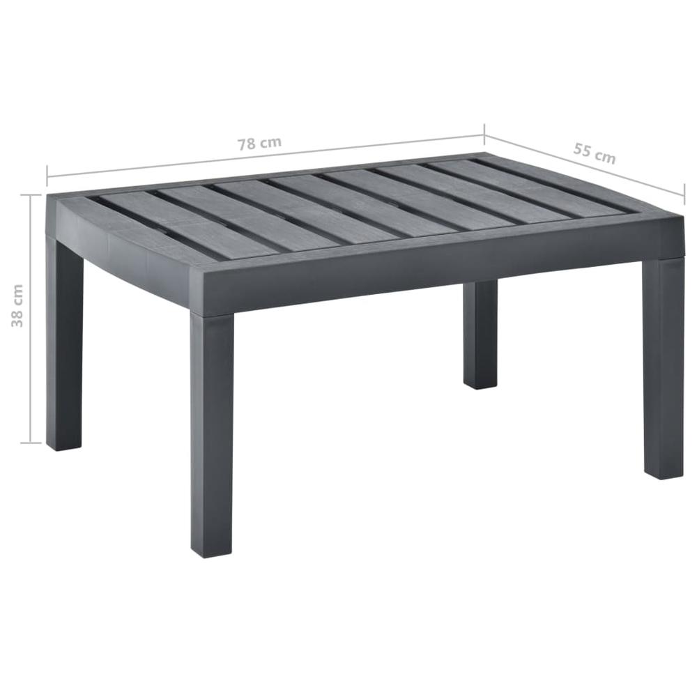 vidaXL Lounge Table Anthracite 30.7"x21.7"x15" Plastic, 48815. Picture 5