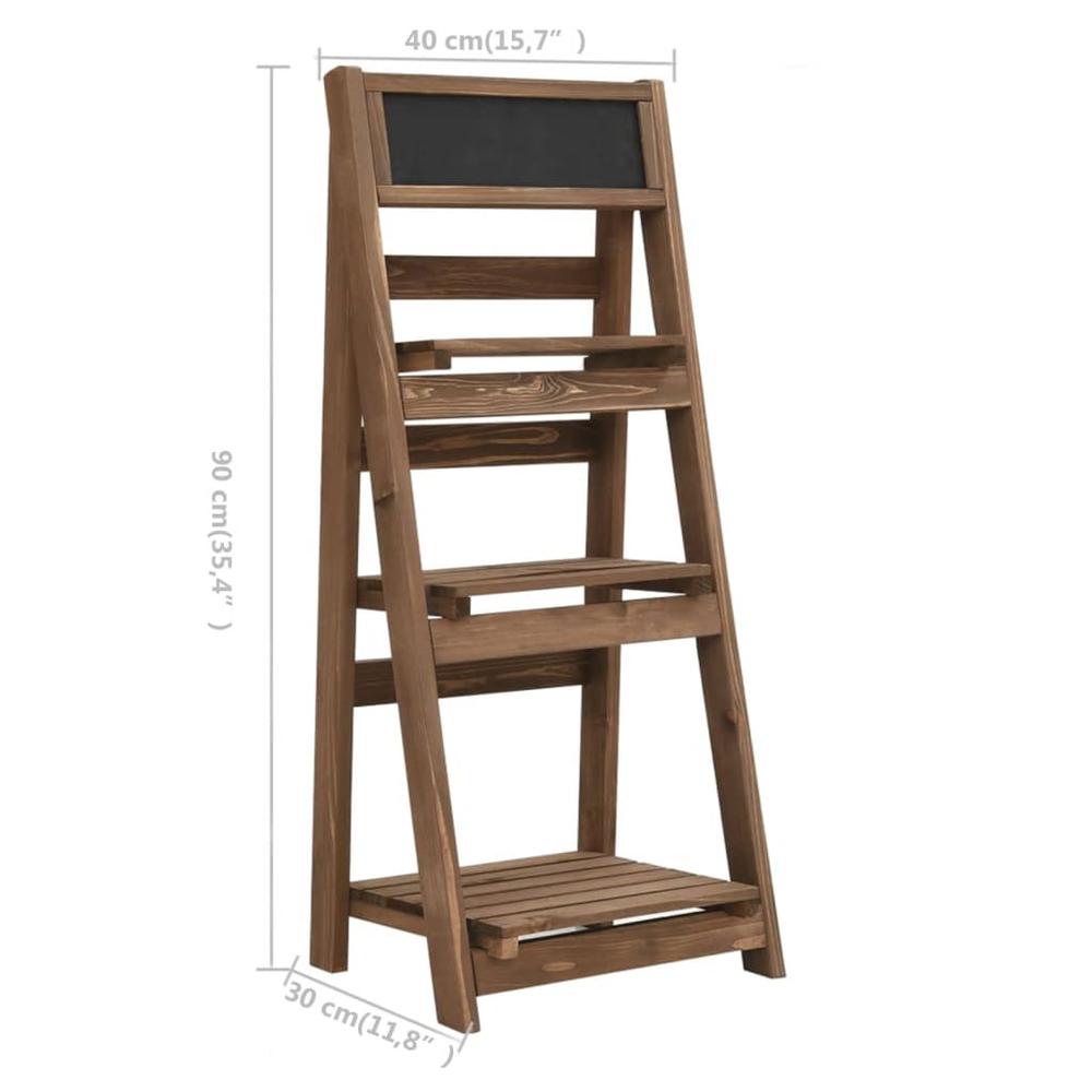 vidaXL 3-Tier Plant Stand with Blackboard 15.7"x11.8"x35.4" Solid Fir Wood. Picture 7