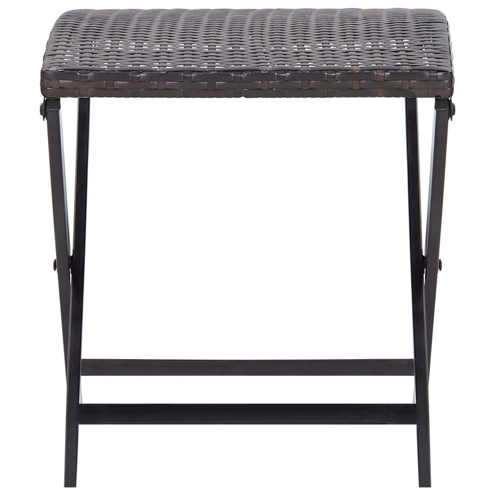 Folding Stool Poly Rattan Brown. Picture 1