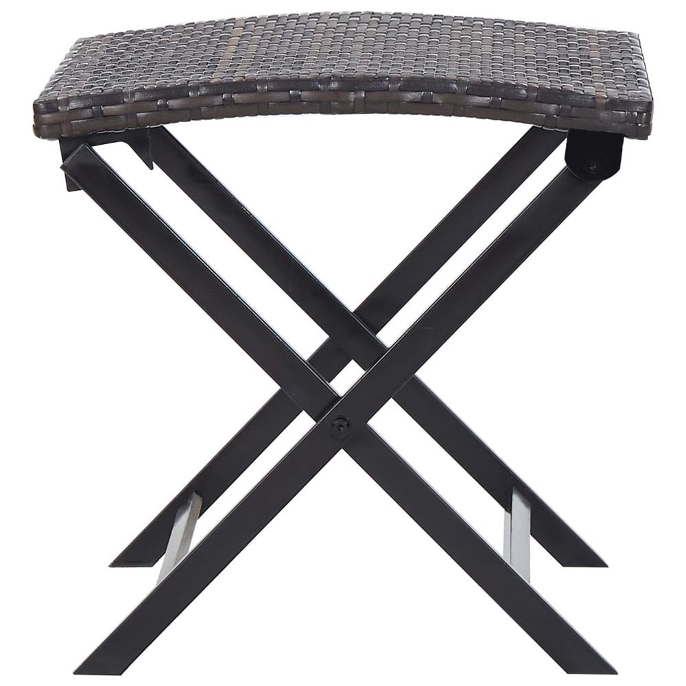 Folding Stool Poly Rattan Brown. Picture 2