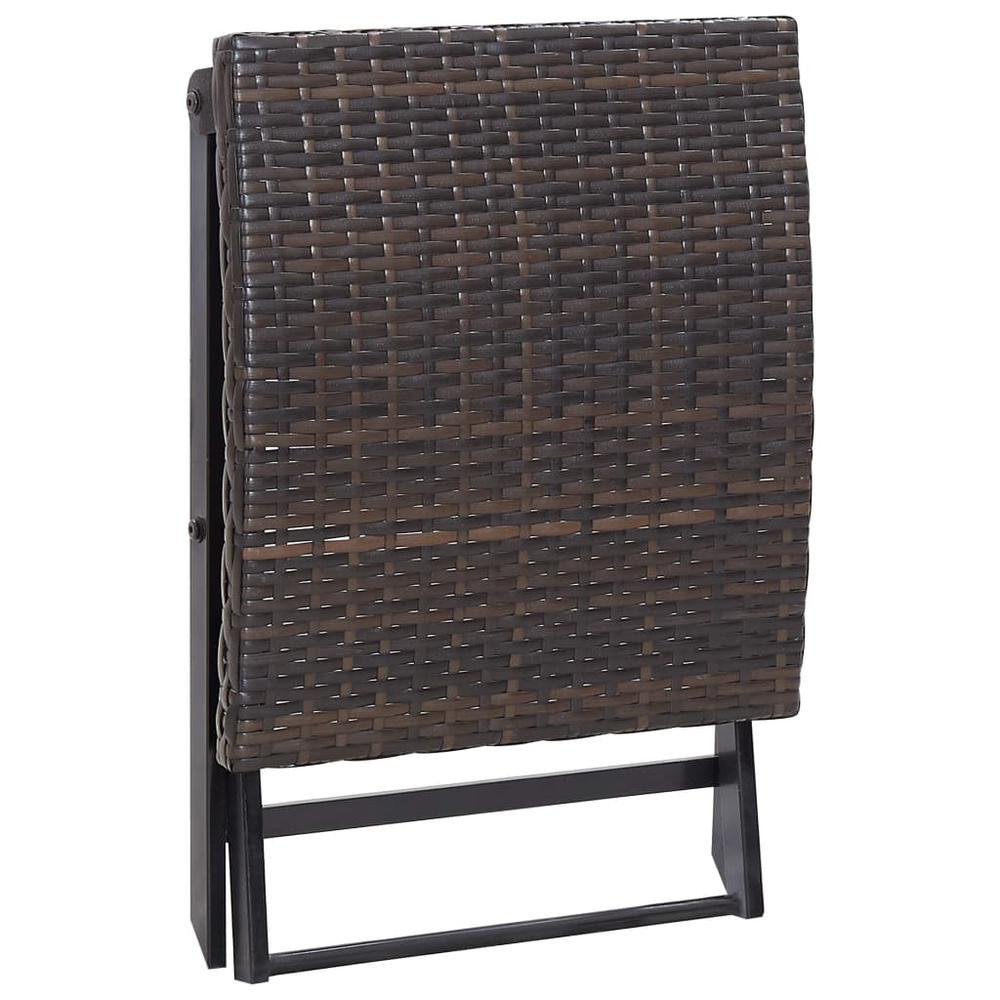Folding Stool Poly Rattan Brown. Picture 3