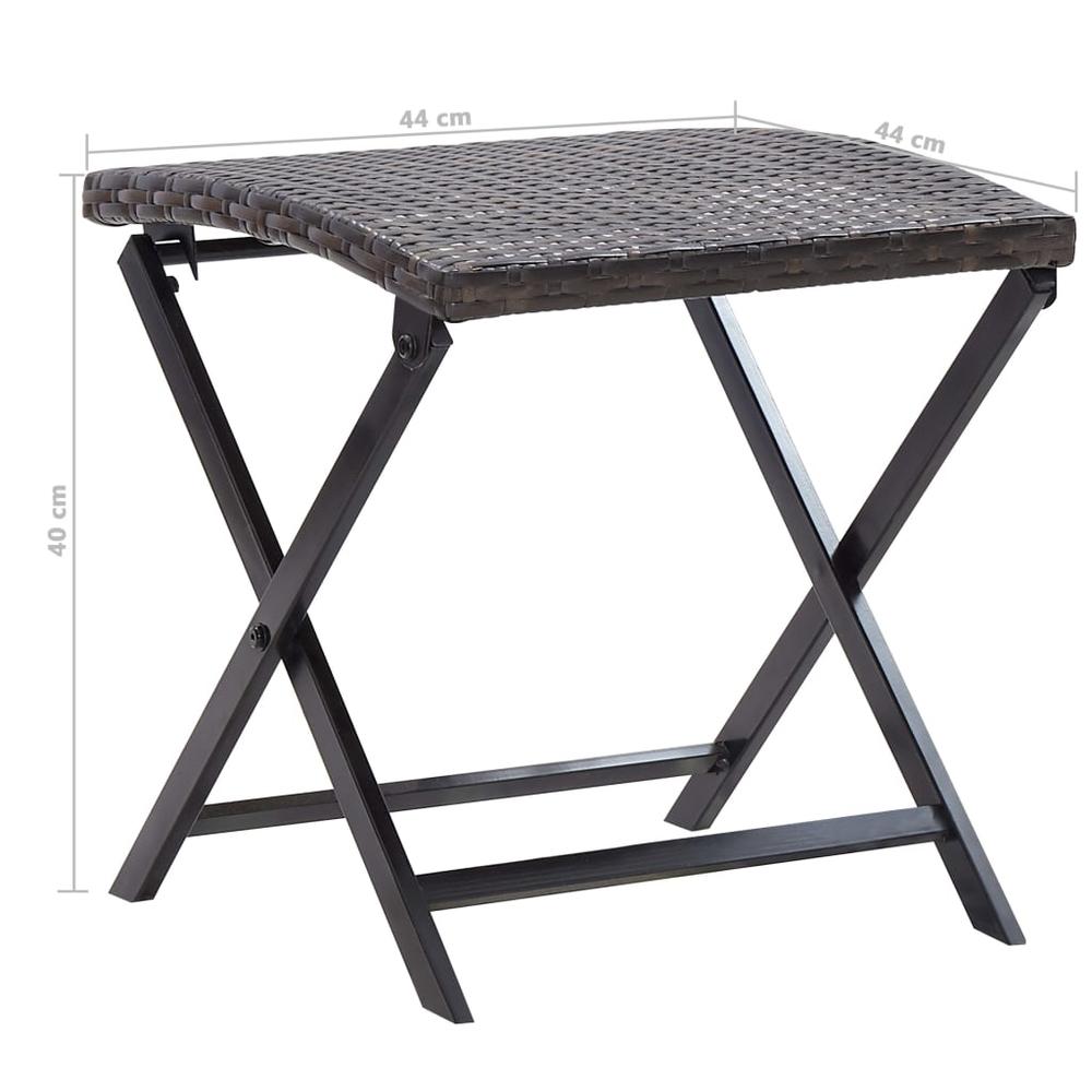 Folding Stool Poly Rattan Brown. Picture 5