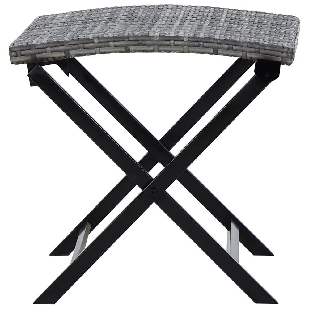 Folding Stool Poly Rattan Gray. Picture 2
