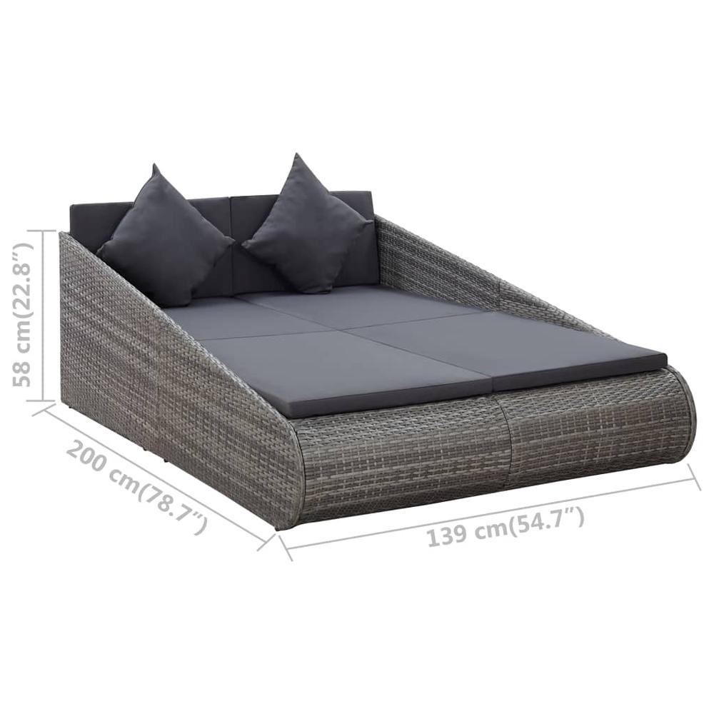 vidaXL Garden Bed Gray 78.7"x54.7" Poly Rattan, 45777. Picture 7