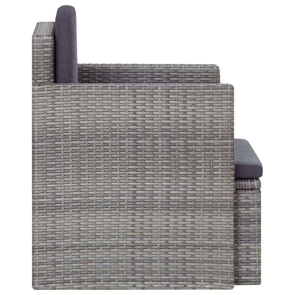 Patio Chair with Cushions Poly Rattan Gray. Picture 2