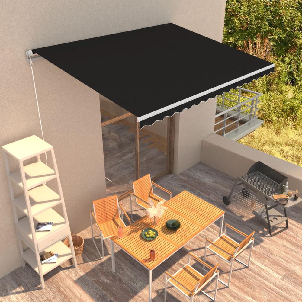 Manual Retractable Awning 157.5"x118.1" Anthracite. Picture 7